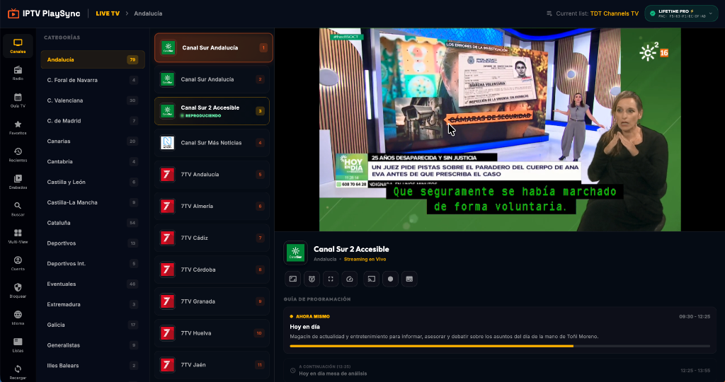 IPTV PlaySync Reproductor IPTV y Streaming Multiplataforma